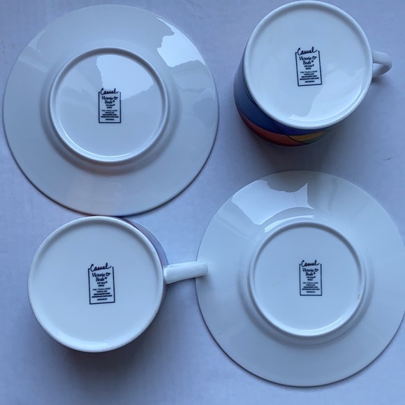 Victoria and Beale prism cups and saucers - Picture 6 of 7